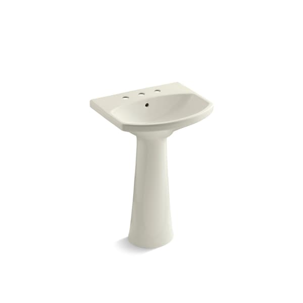 Pedestal Bathroom Sink W/ 8 Widespread Faucet Holes